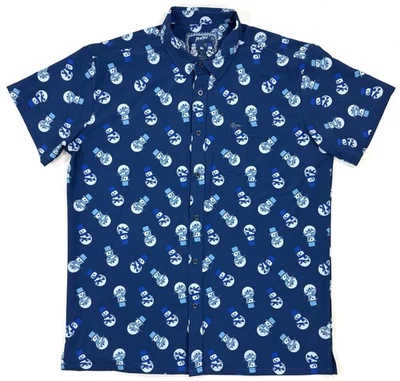 Retro Rifle Mens Shirt Snowman Button Down All Over Size XL Winter Christmas - Image 1 of 4