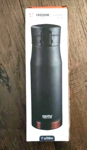 Black/Copper Stainless Steel Thermos 17 oz Double Wall Vacuum Water Coffee (wr19 - Picture 1 of 5