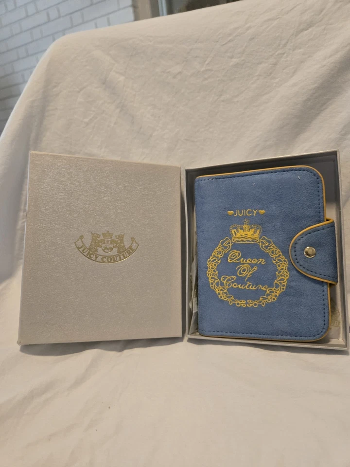 Rare Juicy Couture Blue Velvet Mini Planner / Organizer – “Queen of Couture”... - Image 1 of 4