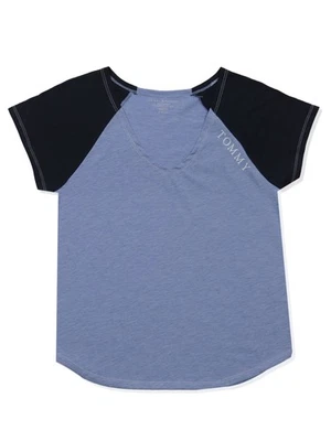 TOMMY HILFIGER ROPA DE DORMIR Camisa Top Manga Reglan Azul Íntima M Foto 1 de 3