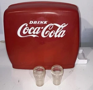 Vintage 1950s Coca-Cola Child's Soda Drink Dispenser w 2 Mini Plastic Glasses - Picture 1 of 9