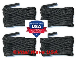 (4) USA Made Premium 5/8 in x 35 ft Black Nylon Boat Yacht Dock Line Marine Rope - Picture 1 of 12
