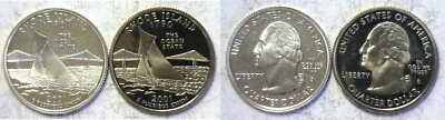 2001-S Rhode Island Statehood Quarter Silver & Clad Proofs 2 Coin Set - Image 1 of 3