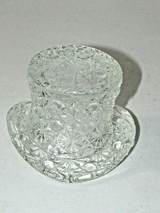 L.G. WRIGHT GLASS CO. KLAR GÄNSEBLÜMCHEN UND KNOPF 2,25" ZYLINDERHUT AUFSATZ SCHALE - Bild 1 von 7