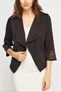 Leila black embellished sleeve blazer, Diva Trend, UK size 16 - Picture 1 of 4