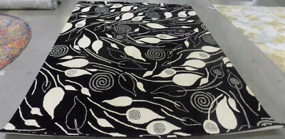 BLACK / IVORY 7'-6" X 9'-6" Loose Thread Rug Reduced Price 1172596005 SOH217B-8 - Image 1 of 4