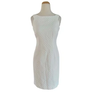 Talbots Damen weiß ärmellos Baumwollmischung Petite Kleid Gr. 4 - Bild 1 von 3