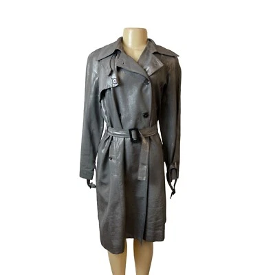 Gabardina para mujer Jones New York gris doble botonadura talla M Foto 1 de 4