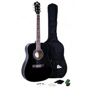 Rio 41'' Full Size 4/4 Beginner Dreadnought Acoustic Guitar Pack Package Black - Picture 1 of 6