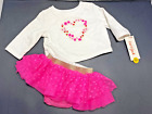 NWT Cat & Jack Baby Girl Valentine Heart Top Tutu Pink Sweater Skirt 0-3m