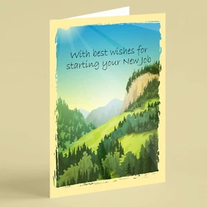 Forest and mountains New Job card suitable for family friend colleague - Picture 1 of 1