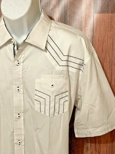 Franky Max Button Up Shirt Mens XL Designer Short Sleeve - Picture 1 of 6