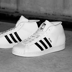 Adidas Original Pro Model Men’s Size 7.5 Sneaker Shoe White Leather Trainer #867