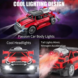 Coche rociador de acrobacias 1:20 RC coche de pasatiempos de 2,4 GHz de alta velocidad con juguete de niebla pulverizadora de luz - Imagen 1 de 10
