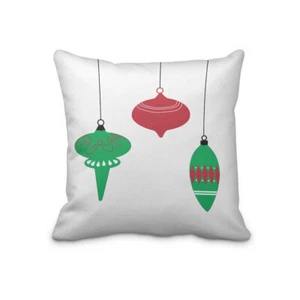 New Christmas Ornament 18x18 Throw Pillow Cover Modern Holiday Red,White,Green - Picture 1 of 1