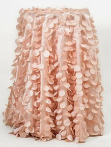Taffeta Petal Tablecloths 132" Round and rectangle White, Blush Pink & Champagne - Picture 1 of 9
