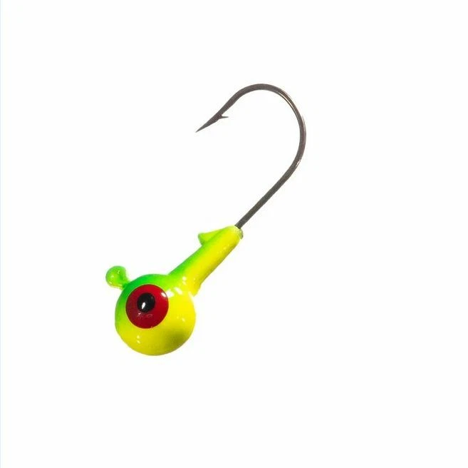 packages Arkie 1/16 ounce jig heads lime chart 10 per package