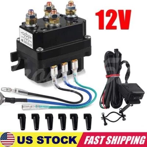 12V Winch Solenoid Relay Contactor Warn Winch Rocker Thumb Switch Kit For ATV - Picture 1 of 8
