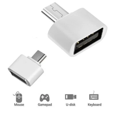 Micro USB auf USB A Adapter OTG USB-Stick Daten Übertragung Buchse Weiß A93 - Bild 1 von 4
