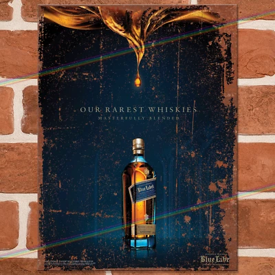 Carteles de metal Johnnie Walker hombre cueva pared cobertizo bar póster vintage letrero de hojalata de whisky