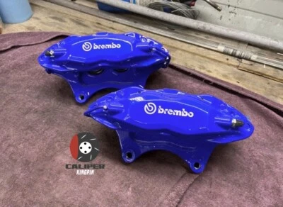 Par de pinzas de freno delanteras Ford Mustang GT con recubrimiento en polvo azul brillante 07-14 5,0 Foto 1 de 2