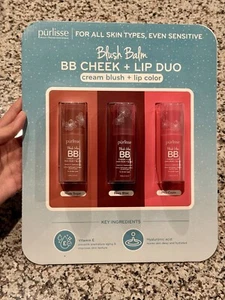 Purlisse Blush Balm BB Cheek & Lip Duo |Pack Of 3 | All Skin Types | $72 Retail! - Picture 1 of 4