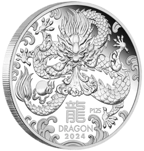 2024 Australian Lunar Series III Year of the Dragon 1oz Silver Proof Perth Mint - Picture 1 of 6