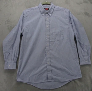 Red Kap Button Up Shirt Men's X-Large Blue White Stripe Cotton Blend - Picture 1 of 13