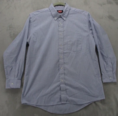 Red Kap Button Up Shirt Men's X-Large Blue White Stripe Cotton Blend - Image 1 of 4