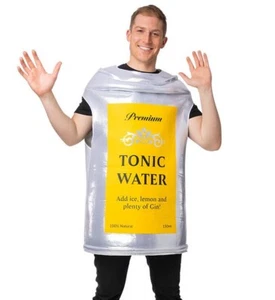 Adult TONIC CAN Alcohol Fancy Dress Costume Stag Freshers Bottle Water Funny Fun - Picture 1 of 3