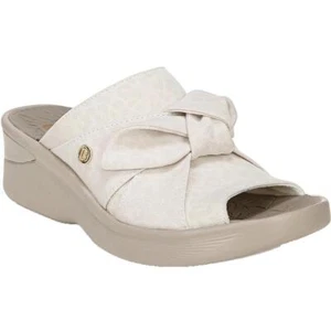 Bzees Womens Smile White Mesh Slip On Wedges Shoes 7 Wide (C,D,W) BHFO 1868 - Picture 1 of 4