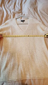 Rag & Bone grau 100% Kaschmir Rippstrick V-Ausschnitt Oversize Pullover Gr. Small - Bild 1 von 7