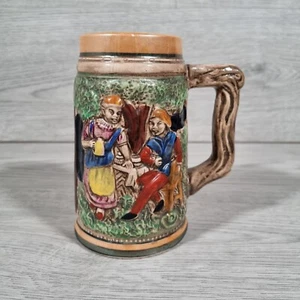 Vintage Beer Stein Ceramic Hand Painted Man Cave Bar 10cm 9cm Made In Japan - Picture 1 of 7