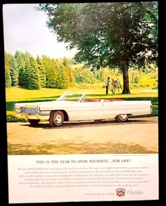 Cadillac Deville Convertible Original 1965 Vintage Print Ad - Picture 1 of 1