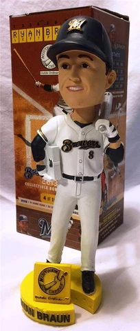 2013 MILWAUKEE BREWERS RYAN BRAUN "CHEESE BASE" SGA BOBBLEHEAD ~ NIB Cover