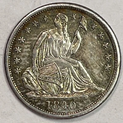 1840 No Drapery Seated Liberty Half Dime Uncirculated UNC Coin #14946 - Image 1 of 3