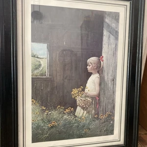 Vintage Adolph A Sehring Summer Daydream 1975 Signed Print Wood Frame Large 25.5 - Picture 1 of 18
