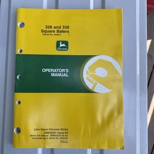 JOHN DEERE 328 AND 338 SQUARE BALERS OPERATORS MANUAL Ser. No. 943001 - Picture 1 of 9