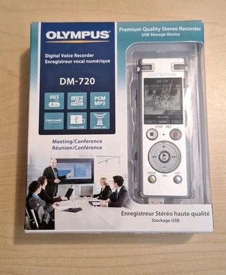 OLYMPUS DM-720 Digital Voice Recorder 4GB = 985 hrs., USB Charging - New In Box! - Image 1 of 4