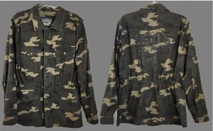 Levi's Utility Jacket L Camo Army Green Cotton Cinched Waist Field Style - Picture 1 of 16
