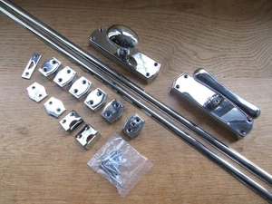 Solid brass ESPAGNOLETTE BOLT cremone bolt door bolt Polished Chrome - Picture 1 of 12