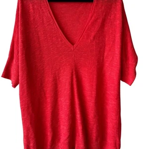 Eileen Fischer Pullover Light Linen Cotton V Neck Short Dolman Sleeve Size L - Picture 1 of 8