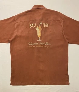 Tommy Bahama Bali Hai Tropical Itch Bar Embroidered Herren Hemd 100% Seide Gr. L - Bild 1 von 19