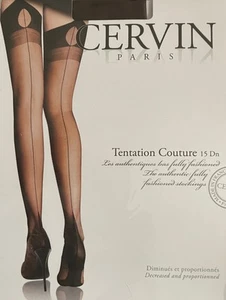 Cervin Tenation Couture 15Dn The Authentic Fully Fashioned Stockings Lyon New - Picture 1 of 5