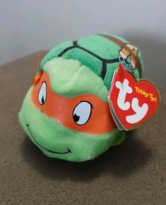 Teeny Tys Collection Tmnt Nickelodeon Michelangelo New Tags Mike Beenie Baby - Picture 1 of 4
