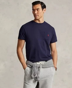 Polo Ralph Lauren Hombres Calce Clásico Cuello Redondo Bolsillo Camiseta Talla XL Azul Marino Rojo Poni - Imagen 1 de 11