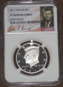 2011 S Silber PP JFK Kennedy Half Dollar NGC PF70 UCAM PR 50c - Bild 1 von 2