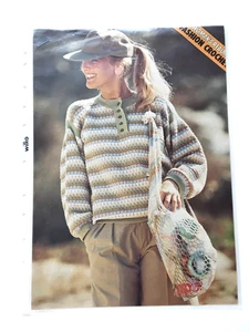 Crochet Pattern Womens Sweater and Bag 32 - 40" Neveda Primula Magazine Extract - Picture 1 of 2
