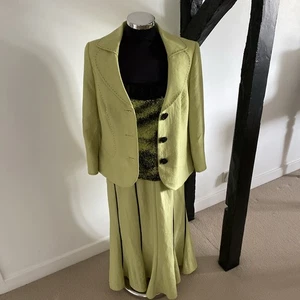 3 piece ..Jacket Skirt And Top In Lime green And Black By gold Size 10 Brand New - Picture 1 of 17