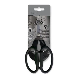 Small Titanium Scissors 7" Mini Snips - Micro Serrated Non-Stick Craft Tooltt - Picture 1 of 5